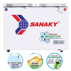 Tủ đông mặt kính cường lực Sanaky Inverter 270 Lít VH-3699A4KD