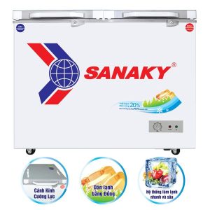 Tủ đông mặt kính cường lực Sanaky 240 Lít VH-2899A2K (VH-2899A2KD)