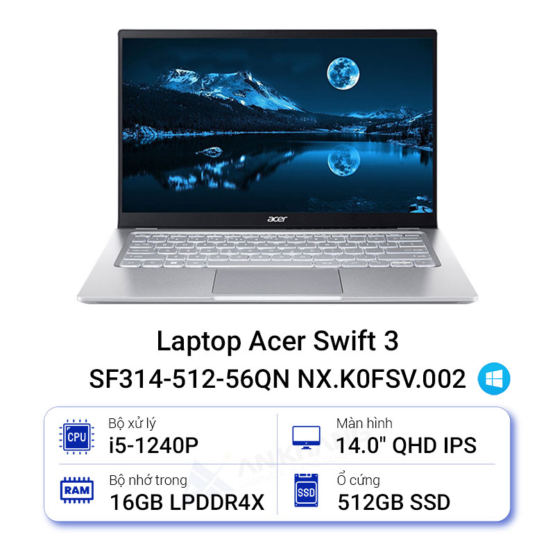 Laptop Acer Swift 3 SF314-512-56QN NX.K0FSV.002