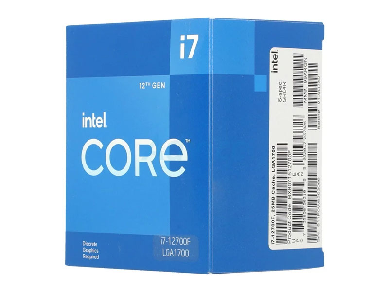 CPU Intel Core i7-12700F Processor (12 nhân 20 luồng)