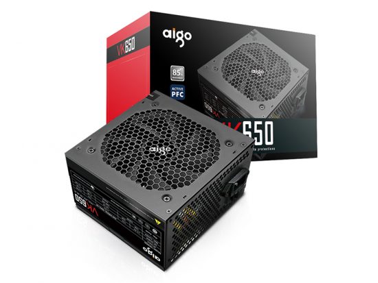 Nguồn máy tính AIGO VK650 - 650W (85 Plus/ Active PFC/ Single Rail)