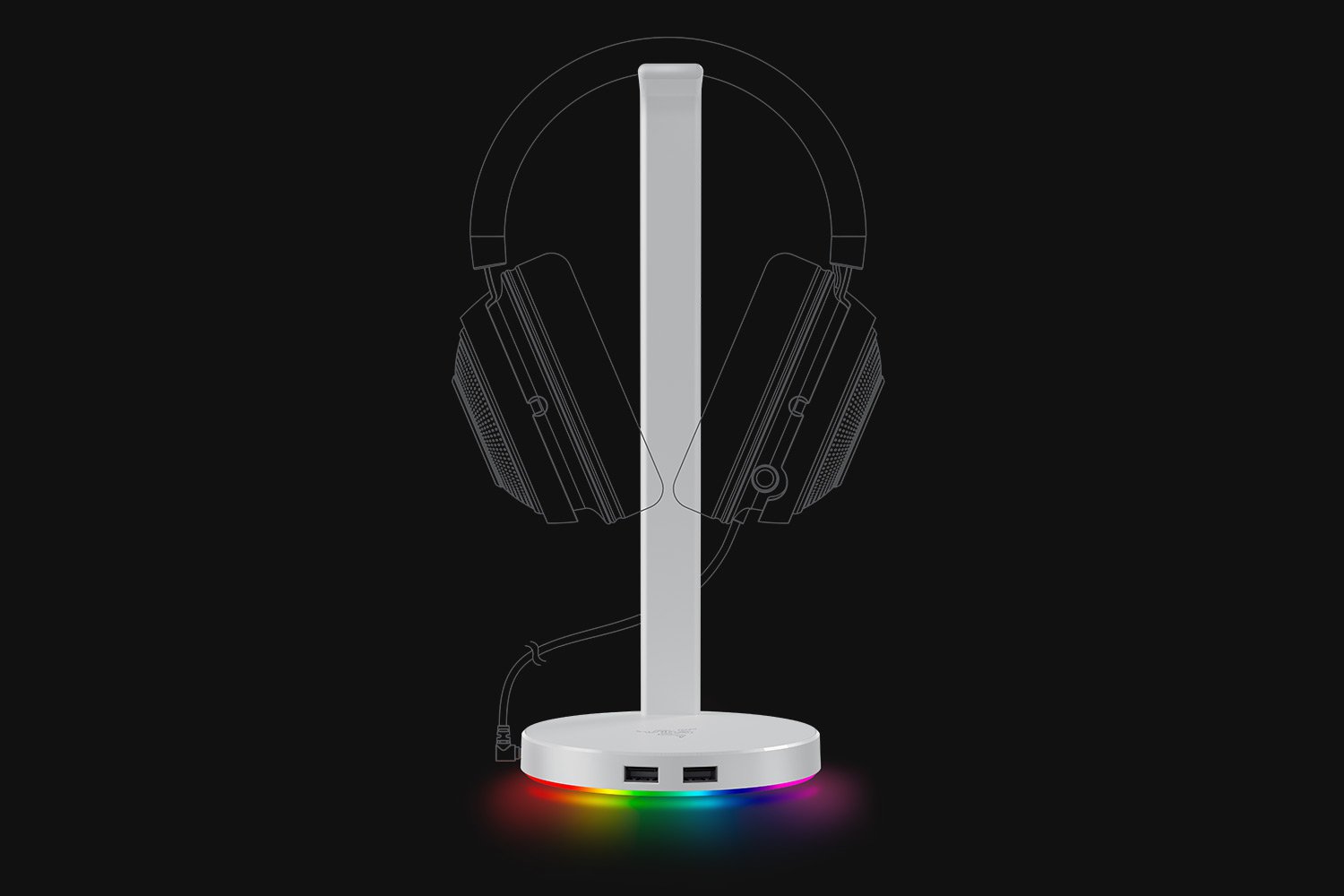 Giá treo tai nghe Razer Base Station V2 Chroma - Trắng (Mecury) (RC21-01510300-R3M1)