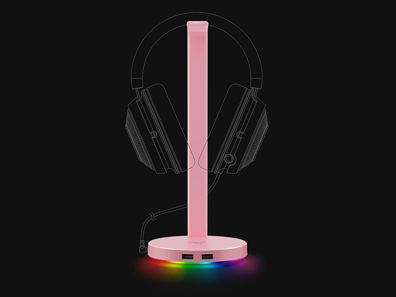 Giá treo tai nghe Razer Base Station V2 Chroma - Hồng (Quartz) (RC21-01510200-R3M1)