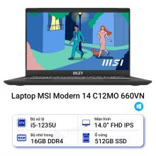 Laptop MSI Modern 14 C12MO-660VN