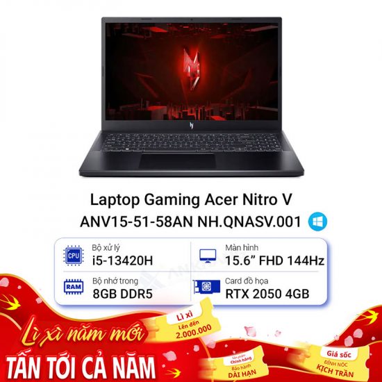 Laptop Gaming Acer Nitro V ANV15-51-58AN NH.QNASV.001