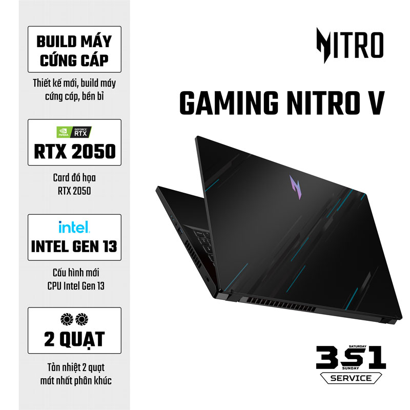 Laptop Gaming Acer Nitro V ANV15-51-53NE NH.QNASV.002