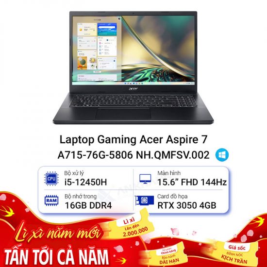 Laptop Gaming Acer Aspire 7 A715-76G-5806 NH.QMFSV.002