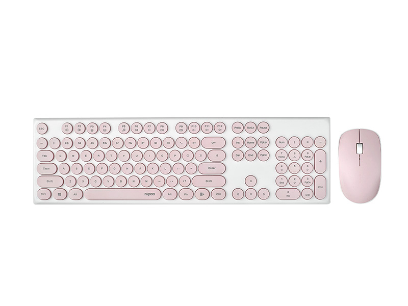 Bộ bàn phím chuột không dây Rapoo X260 Wireless Hồng