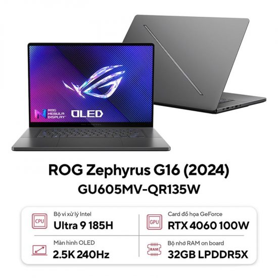 Laptop Asus ROG Zephyrus G16 GU605MV-QR135W (2024)