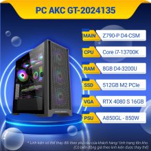 Máy tính để bàn AKC GT-2024135 (i7-13700K/Z790/8GB/512GB/RTX4080/850W)