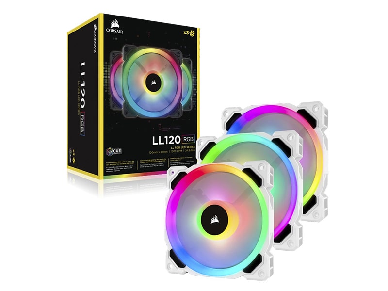 Bộ 3 quạt máy tính Corsair LL120 Trắng RGB kèm Node PRO CO-9050092-WW