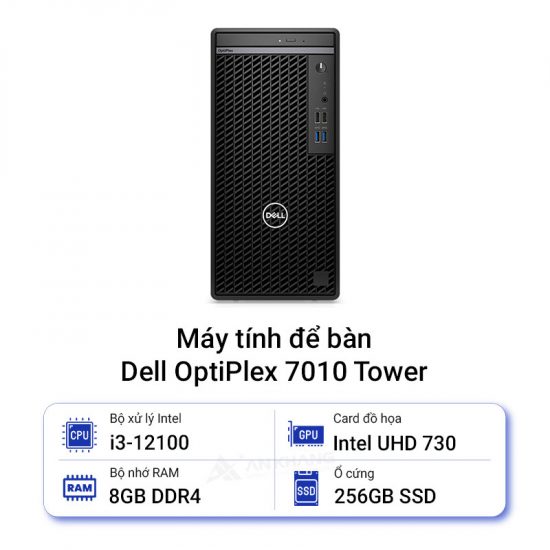 Máy tính để bàn Dell OptiPlex 7010 Tower i3-12100 8GB-256GB Ubuntu