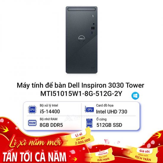 Máy tính để bàn Dell Inspiron 3030 Tower MTI51015W1-8G-512G-2Y