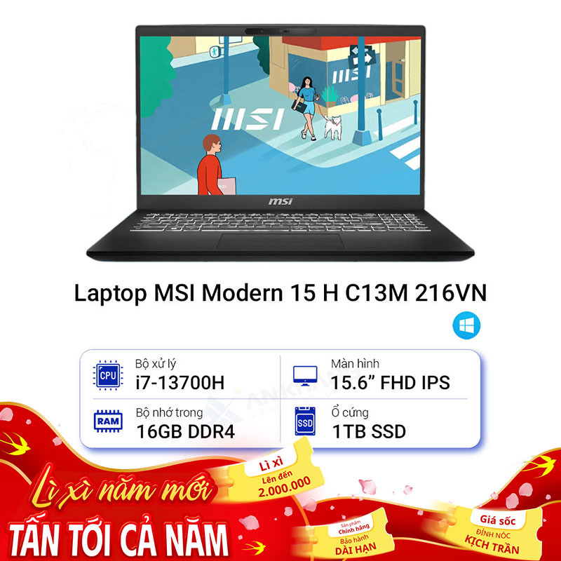Laptop MSI Modern 15 H C13M 216VN