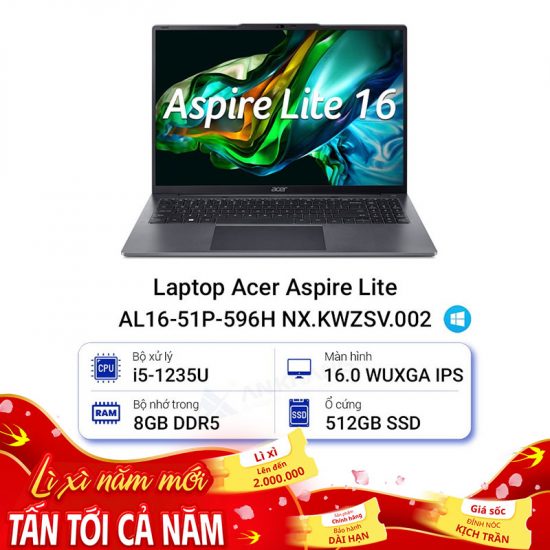 Laptop Acer Aspire Lite AL16-51P-596H NX.KWZSV.002