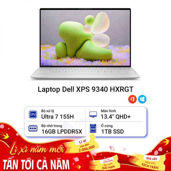 Laptop Dell XPS 13 9340 HXRGT (Ultra 7 155H/RAM 16GB/SSD 1TB/13.4 inch QHD+ Touch/Windows 11)