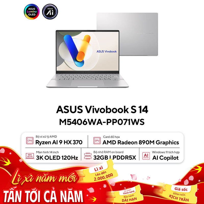 Laptop Asus Vivobook S 14 OLED M5406WA-PP071WS