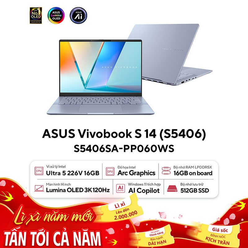 Laptop ASUS Vivobook S 14 OLED S5406SA-PP060WS