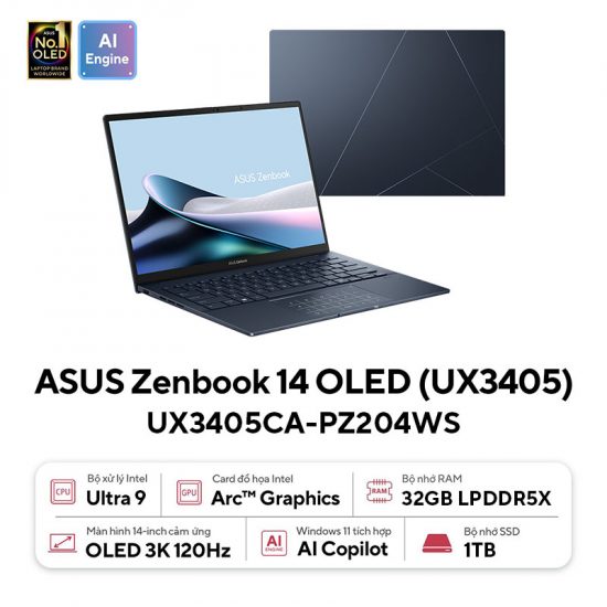 Laptop ASUS Zenbook 14 UX3405CA-PZ204WS