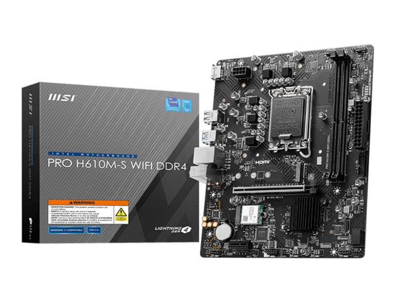 Mainboard MSI PRO H610M-S WIFI DDR4 (Intel H610/LGA1700/mATX)