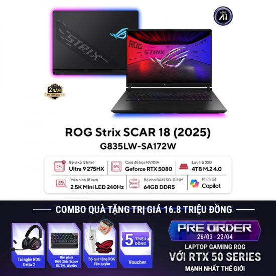 Laptop ASUS ROG Strix SCAR 18 G835LW-SA172W