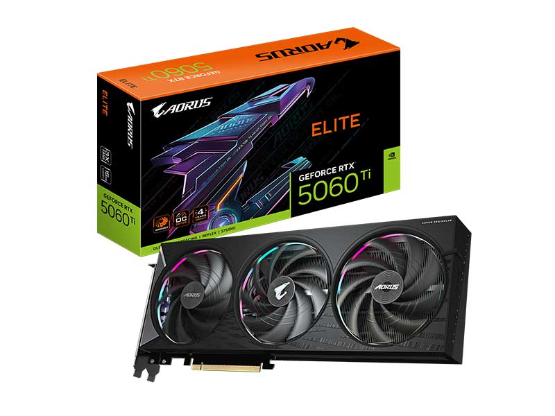 VGA Gigabyte AORUS GeForce RTX 5060 Ti ELITE 16G (GV-N506TAORUS E-16GD)