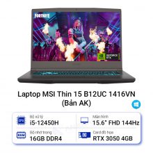 Laptop MSI Thin 15 B12UC 1416VN - RAM 16GB (Bản AK)