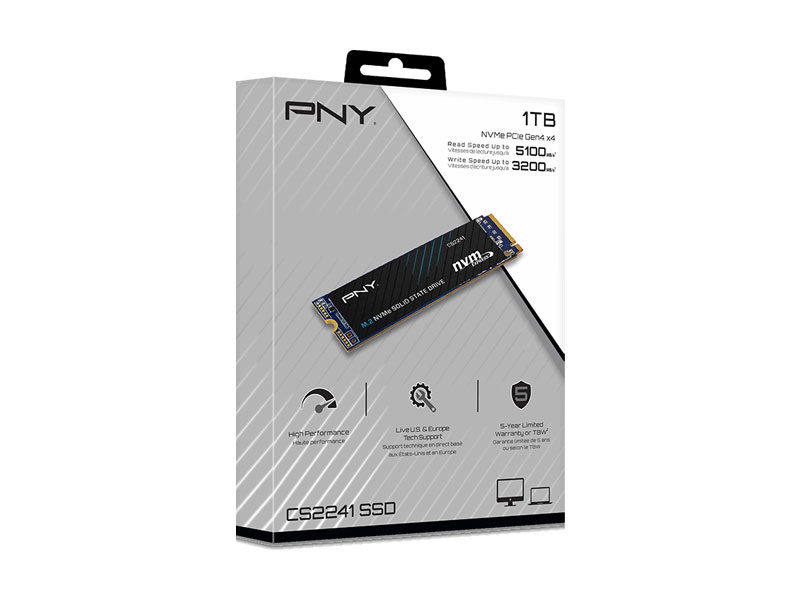 Ổ cứng SSD PNY CS2241 1TB NVMe PCIe Gen4x4 M280CS2241-1TB-CL (5100-3200MB/s)