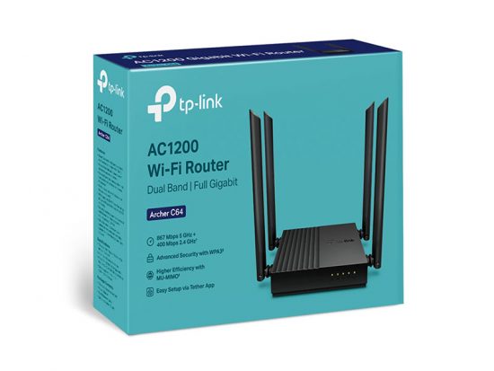 Bộ phát wifi TP-Link Archer C64 Router WiFi AC1200 Gigabit MU-MIMO