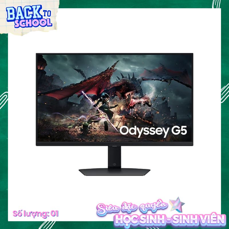 Màn hình Gaming Samsung Odyssey G5 G50D LS27DG502EEXXV (27 inch - 2K - IPS - 180Hz - 1ms)