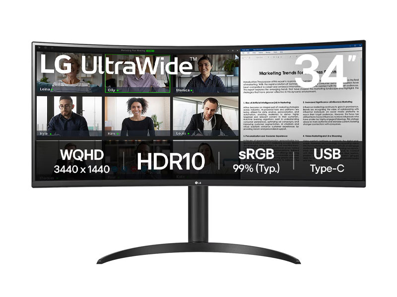 Màn hình cong LG UltraWide 34WR55QK-B (34inch - VA - WQHD - 100Hz - 5ms)