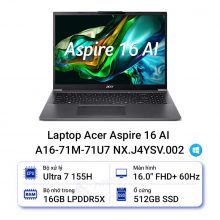 Laptop Acer Aspire 16 AI A16-71M-71U7 NX.J4YSV.002