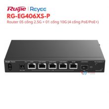 Router 5 cổng 2.5G + 01 cổng 10G Reeye RG-EG406XS-P (4 cổng PoE/PoE+)