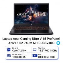 Laptop Acer Gaming Nitro V 15 ProPanel ANV15-52-74UM NH.QUBSV.003