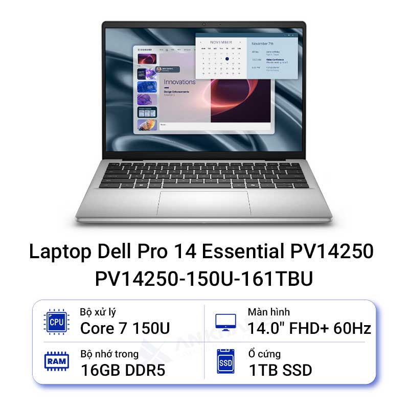 Laptop Dell Pro 14 Essential PV14250 PV14250-150U-161TBU