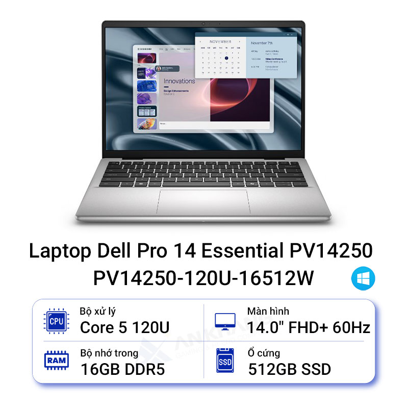 Laptop Dell Pro 14 Essential PV14250 PV14250-120U-16512W