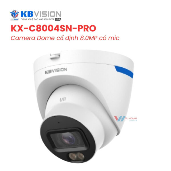 camera-kbvision-kx-c8004sn-pro-600x600-1 Camera KBVISION KX-C8004SN-PRO - Dome 8MP 4K AI Mic