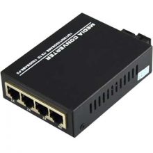 Converter Quang HDtec 4 cổng RJ45 Lan 1G