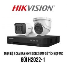 Lắp đặt trọn bộ 2 camera HIKVISION 2MP [Tích Hợp Míc]