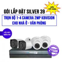 Trọn bộ 1-4 camera 2MP KBVISION cho Nhà ở - Văn phòng (Gói Silver 39)