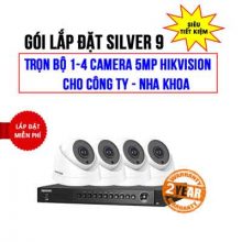 Trọn bộ 1-4 camera Hikvision 5MP cho Công ty - Nha khoa (Gói Silver 9)