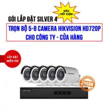 Trọn bộ 5-8 camera HIKVISION HD720P cho Công Ty - Cửa Hàng (Gói Silver 4)