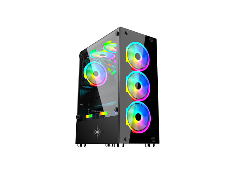 Vỏ case KENOO ESPORT K300 - 3F - Mầu Đen (sẵn 3 fan mầu RGB cố định)