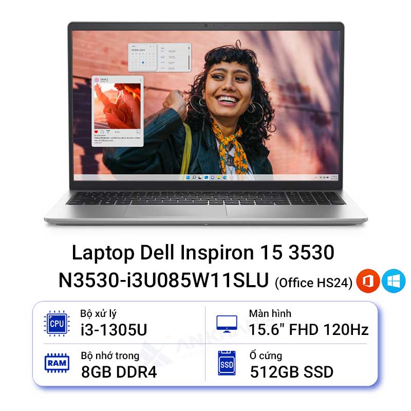 Laptop Dell Inspiron 15 3530 N3530-i3U085W11SLU (Office HS24)