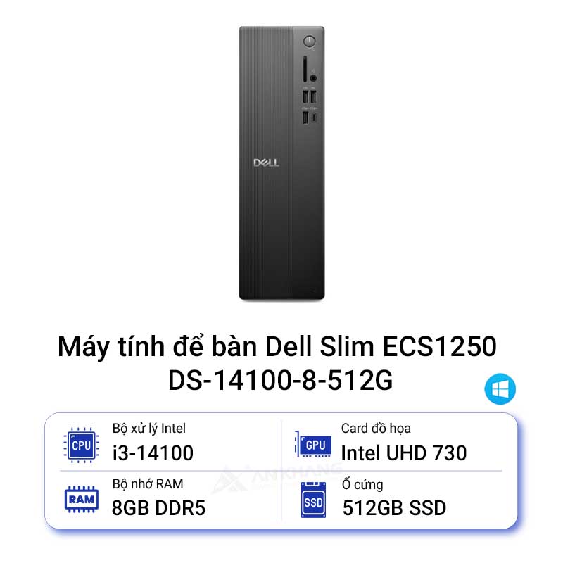 Máy tính để bàn Dell Slim ECS1250 DS-14100-8-512G