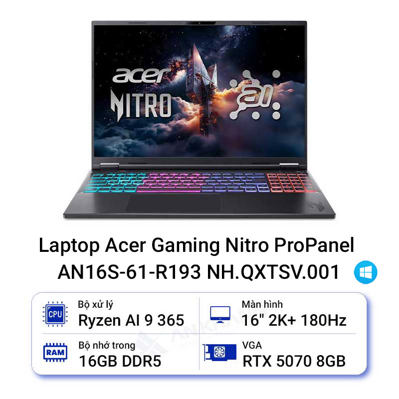 Laptop Acer Gaming Nitro ProPanel AN16S-61-R193 NH.QXTSV.001