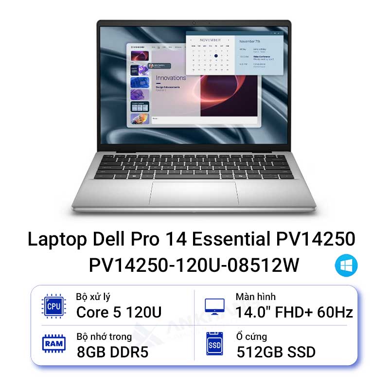 Laptop Dell Pro 14 Essential PV14250 PV14250-120U-08512W