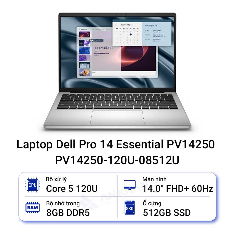 Laptop Dell Pro 14 Essential PV14250 PV14250-120U-08512U