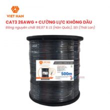 Cáp CAT3 26AWG Cường Lực Không Dầu Việt Hàn | Chuẩn UL