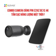 Combo camera dùng pin Ezviz BC1C 4K + tấm sạc năng lượng mặt trời F